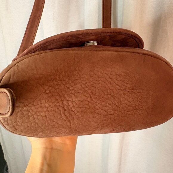 Vintage Eddie Bauer Genuine Leather Crossbody Bag Brown - Picture 6 of 8